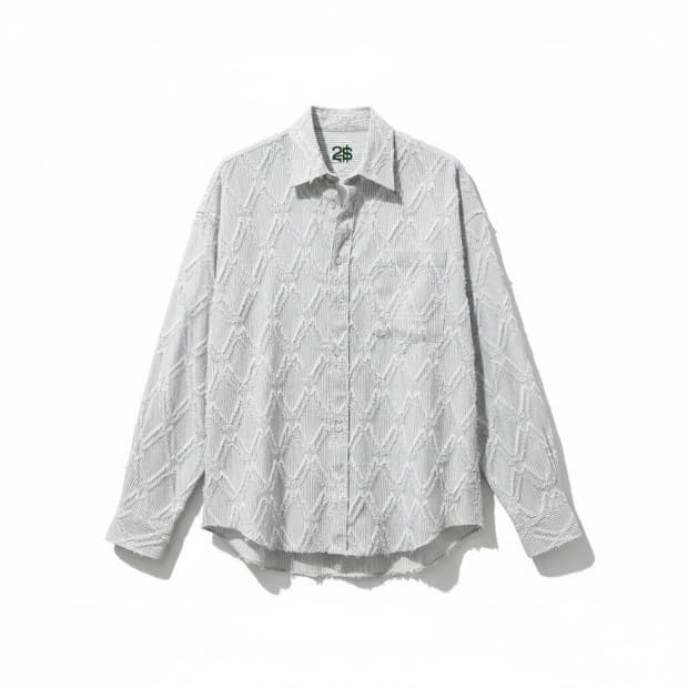 DNSR 화이트 스트라이프 셔츠