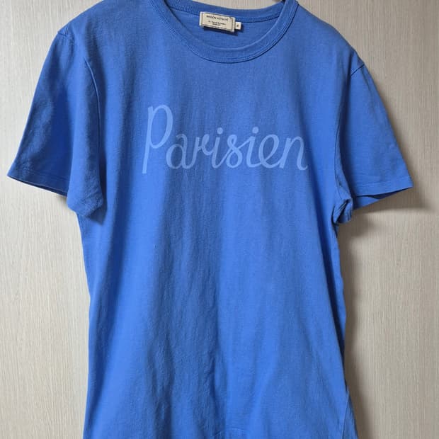 (정품) 메종키츠네 Parisien 반팔 티셔츠 블루 M