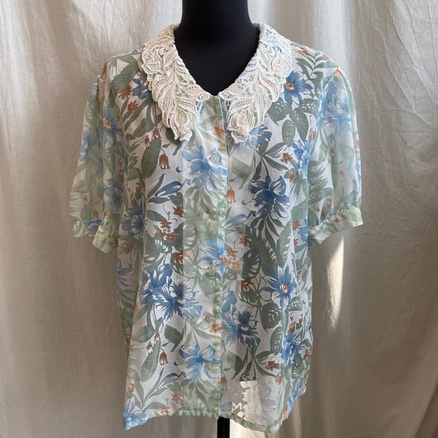 SEZALNA 플라워 반팔블라우스(L-XL)