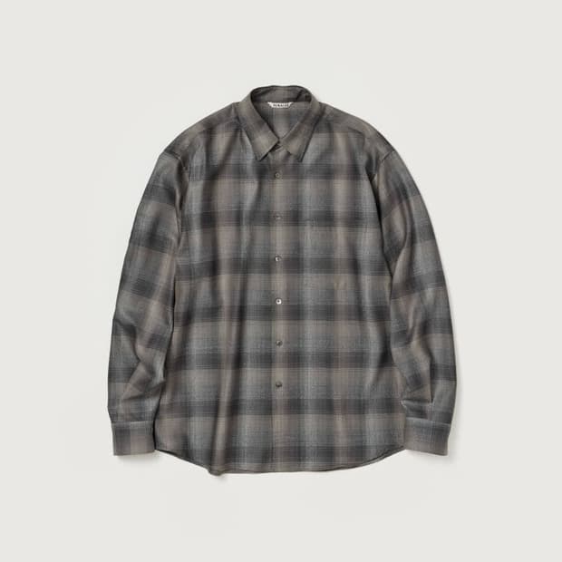 오라리 24AW 체크셔츠 차콜 5사이즈