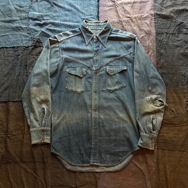 50s USA Sears Denim Western Shirt