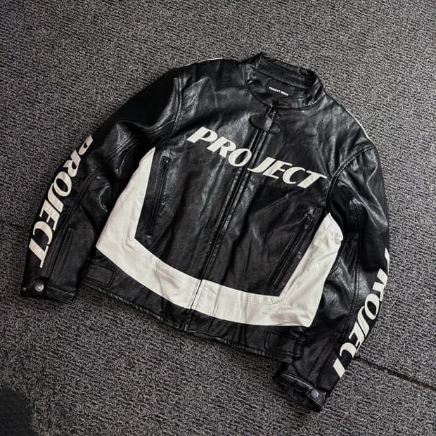 프로젝트 웨이브 디테일 레이싱 레더 자켓 3726