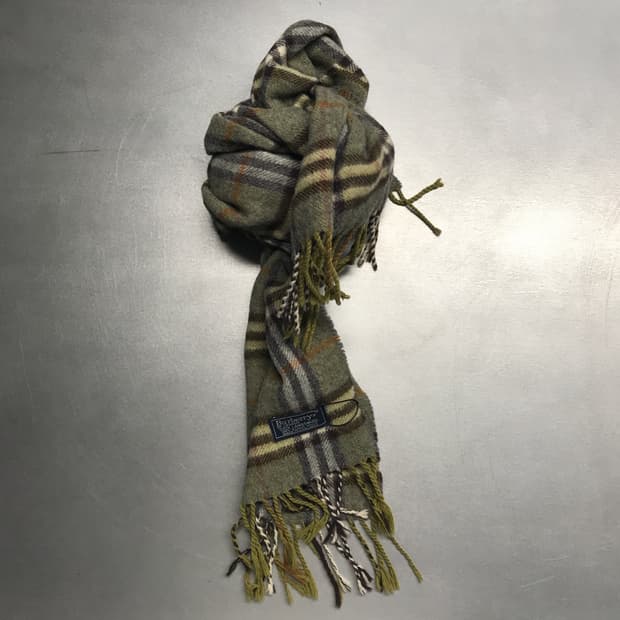 버버리 정품 램스울 머플러 카키