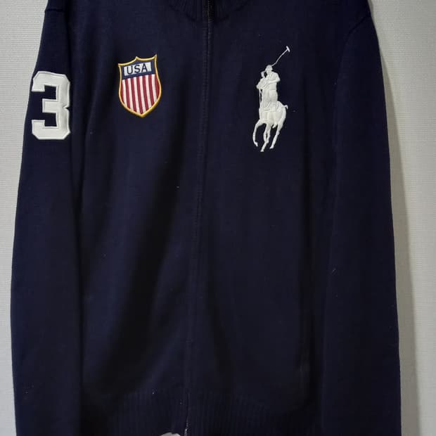 폴로 POLO 빅포니 성조기 USA 미국 니트집업 95/M