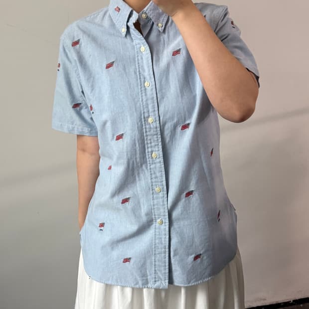 [M] 폴로 클래식핏 성조기 반팔 셔츠