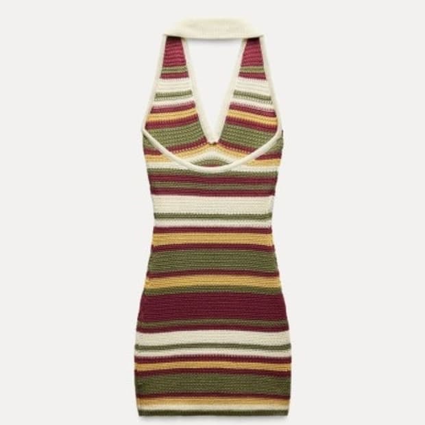 자라 크로셰 홀터 원피스 휴양지 홀터넥 니트원피스 미니원피스