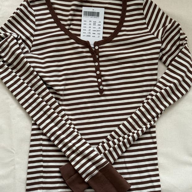 브랜디멜빌 롱슬리브 스트라이프 긴팔 브라운