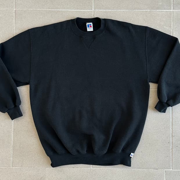 90s 빈티지 러셀 스웻셔츠 블랙 XL USA
