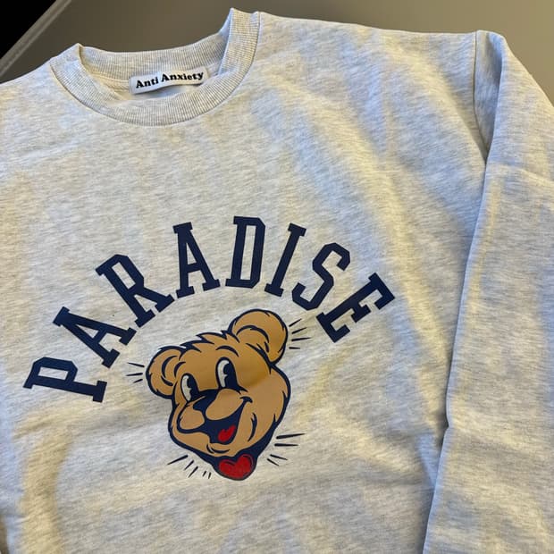 antianxiety 파라다이스 곰돌이 맨투맨 티셔츠[F]