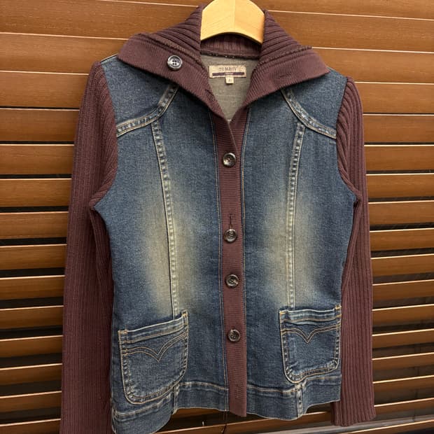 00s TOMBOY 톰보이 y2k 데님 골지 집업 자켓