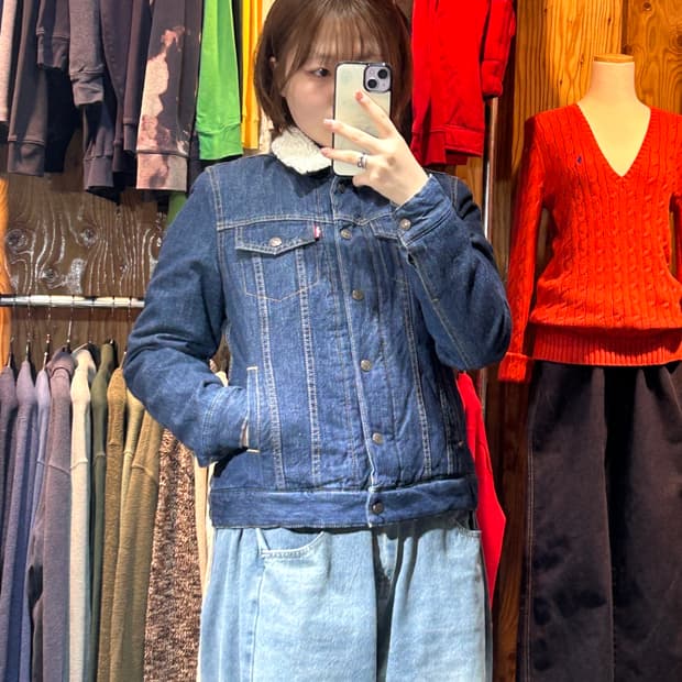 M 리바이스 쉐르파 인디고 양털 트러커 데님자켓 