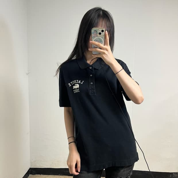 Lacoste Black Collar T-Shirt