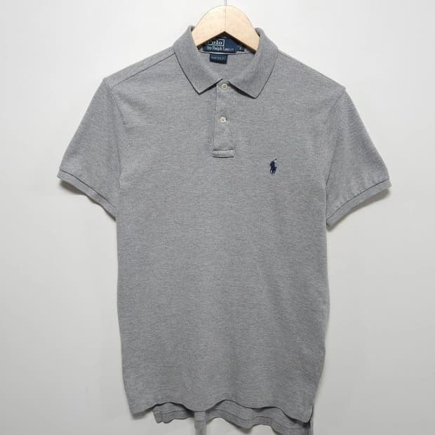 95 POLO 폴로 랄프로렌 반팔 카라티 피케 셔츠 커스텀핏 그레이