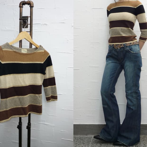 gold perl lined knit