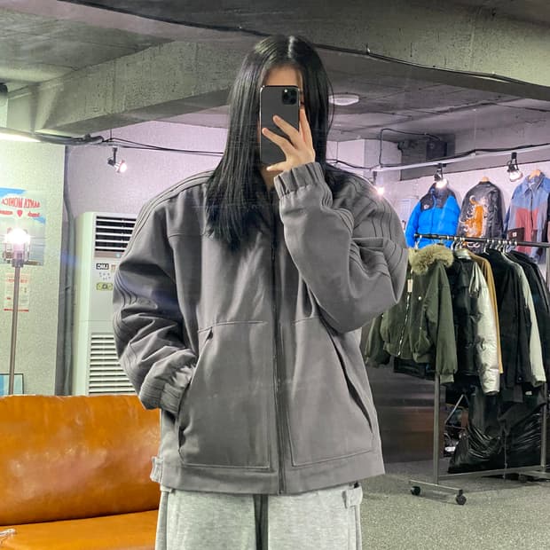 아디다스 프리미엄 에센셜 패디드 그레이 자켓 B3925