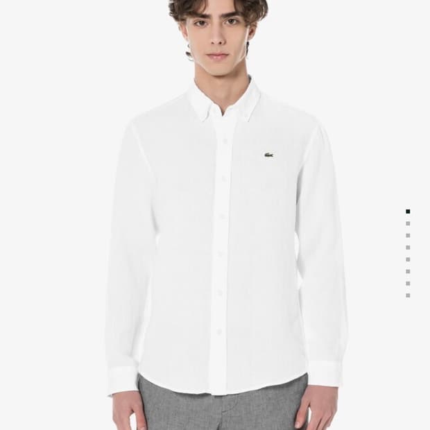 라코스테 린넨 100% 셔츠 화이트 (100)  