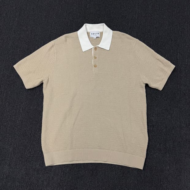 솔리드옴므 니트 카라 반팔티