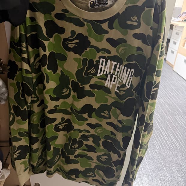 베이프 그린 카모 롱슬리브 XL