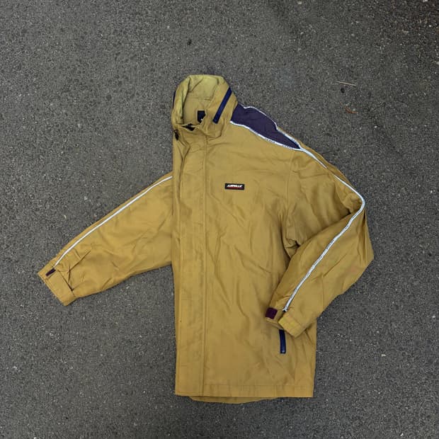 90s 에어워크 카메라 베이지 올드스쿨 바람막이 나일론 트랙자켓 M
