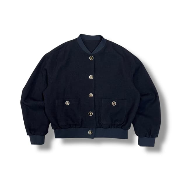 버튼 디테일 우먼스 딥네이비 블루종 자켓 (M) 