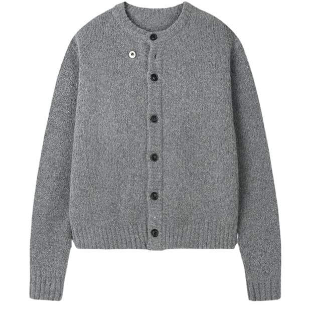 L) 토니웩 베이비 알파카 가디건 멜란지 그레이