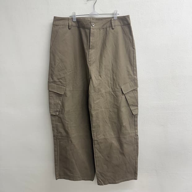 BITTER 빈티지 카키 카고 와이드 팬츠 (XL)