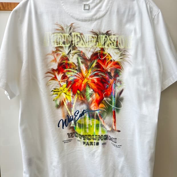 [50]우영미 플로랄 백로고 그래픽 티셔츠 