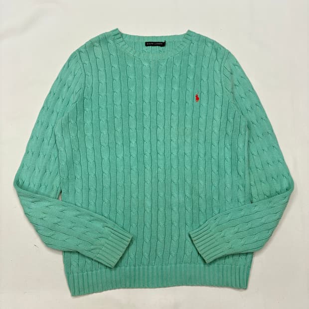 폴로 랄프로렌 민트 꽈베기 케이블 니트