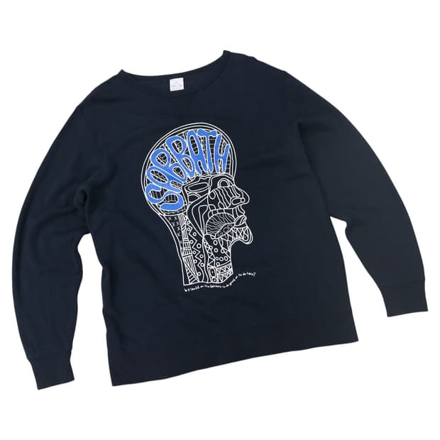 빈티지 블랙 세이버스 그래픽 맨투맨 (L)