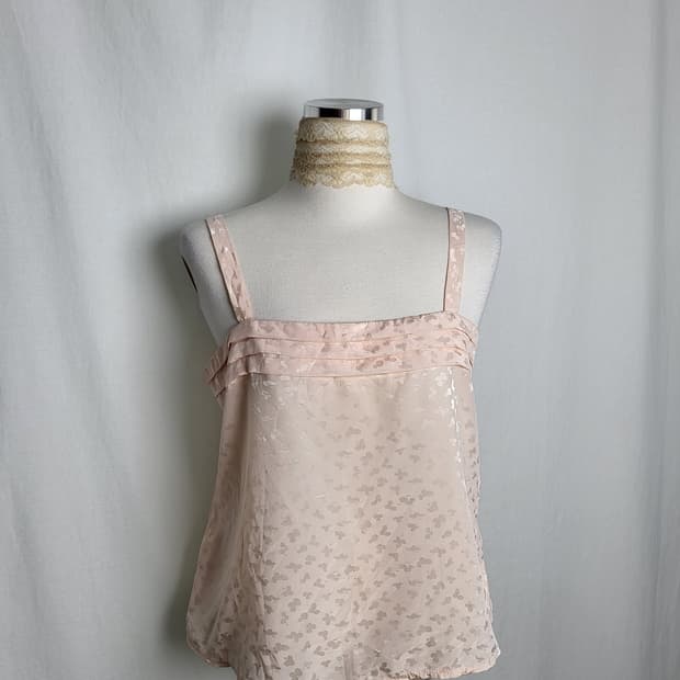 빈티지 로즈핑크 숏 슬립 이너 나시