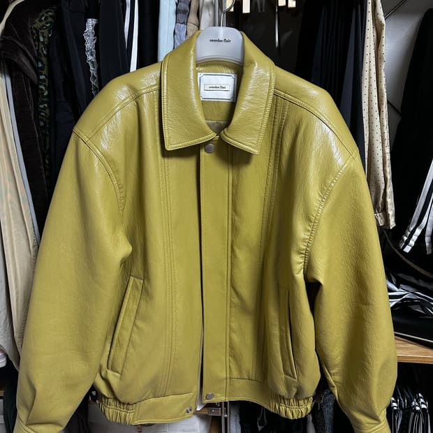 오버듀플레어 빈티지 레더 블루종