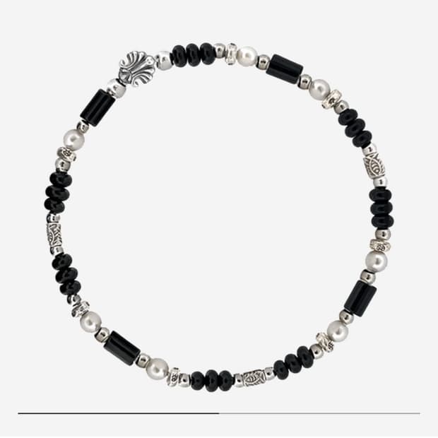 스쿠도 블랙 펄 비즈팔찌 18cm