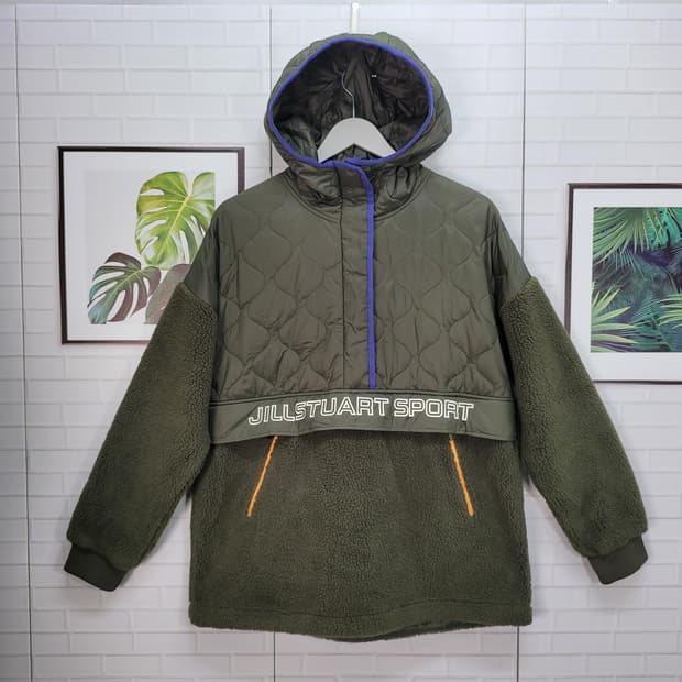 질스튜어트 스포츠 플리스 아노락 후드 반집업 재킷 자켓 긴팔 티 새상품급