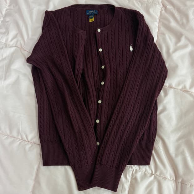 폴로 하버드와인 가디건 xl