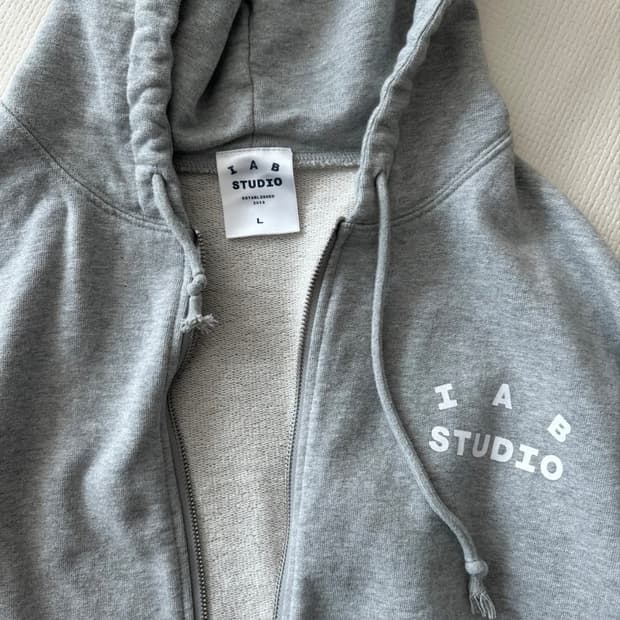 IAB STUDIO 그레이 후드집업 L
