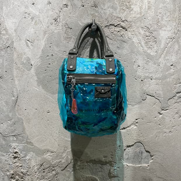 디젤 터쿼즈 pvc 토트백