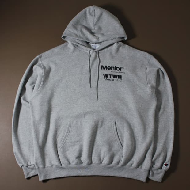 Champion 챔피온 프린팅 그레이 기모 후드티