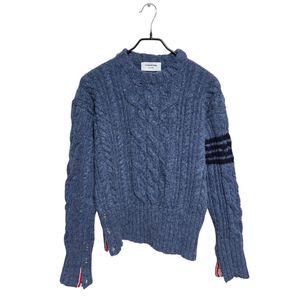 톰브라운 4바 모헤어 아란 케이블 니트