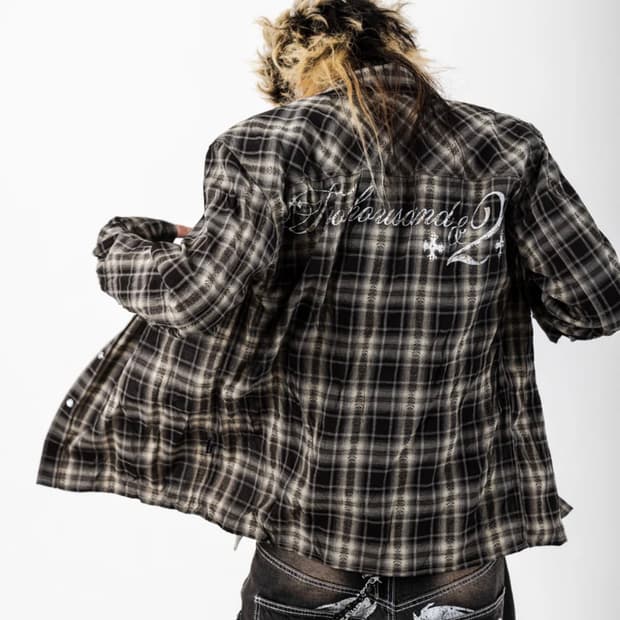 (2002)Line stone check shirts