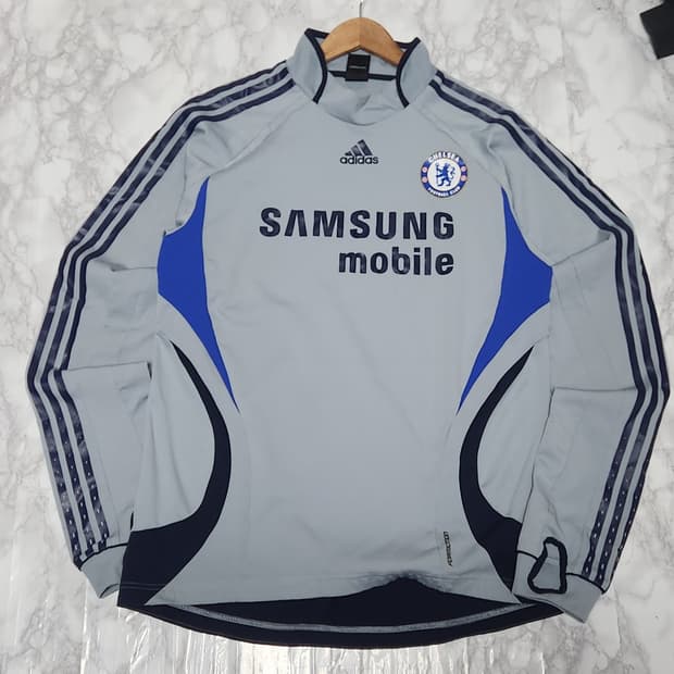 아디다스 첼시 06-07 선수 지급용 트레이닝 탑 웜업