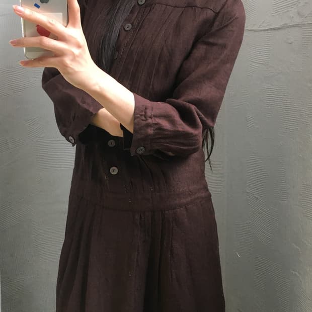 Max Mara 막스마라 브라운 컬러 린넨 원피스