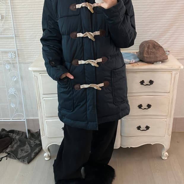 jpn vintage 라코스테 네이비 더플 롱패딩 