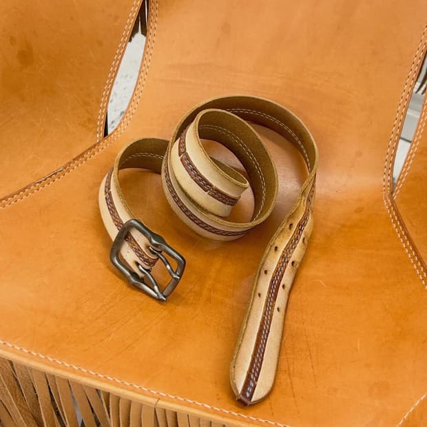 빈티지 아르마니 레더 벨트