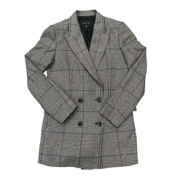 마시모두띠 체크 더블 자켓