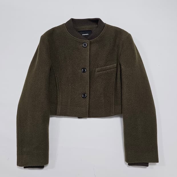 다이애그널 울코트 스타디움 점퍼 브라운 울자켓