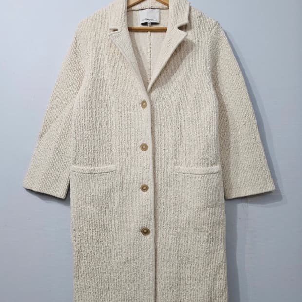 (새상품급) 3.1 필립림 실크 아이보리 롱코트 ~55