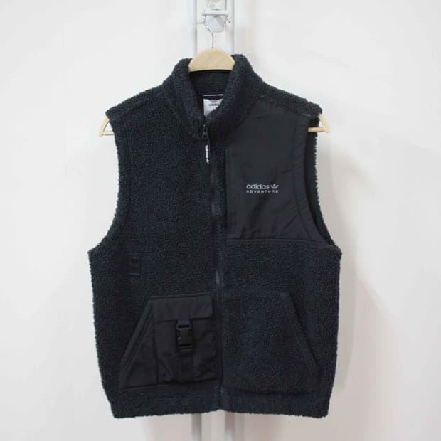 W-3382/아디다스 정품 남성용 쉐르파 후리스 조끼 100