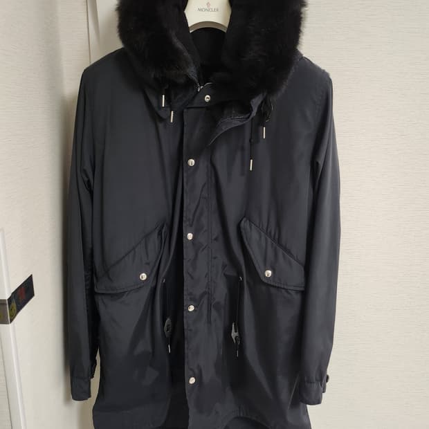 산드로  야상 누빔 코트패딩 다크네이비