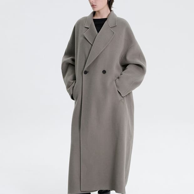 트리밍버드 (Handmade) 와이드 롱 코트 / 카키그레이 1