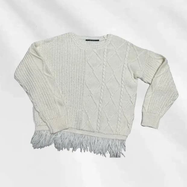 와이즈걸 빈티지 그런지페어리 아리보리 니트